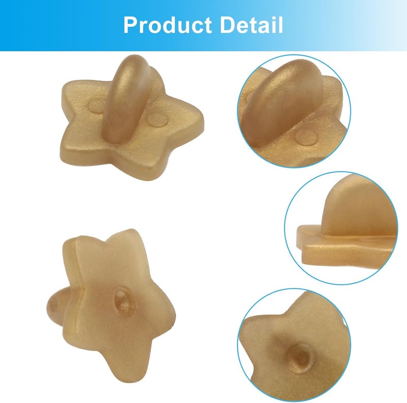 Coufce 100 Pack Star Shape Rubber Pin Backs, Lapel Pin Backing Locking Pin Keepers, Brooch Holder for Uniform Badge Hat Tie（Gold） - Image 4